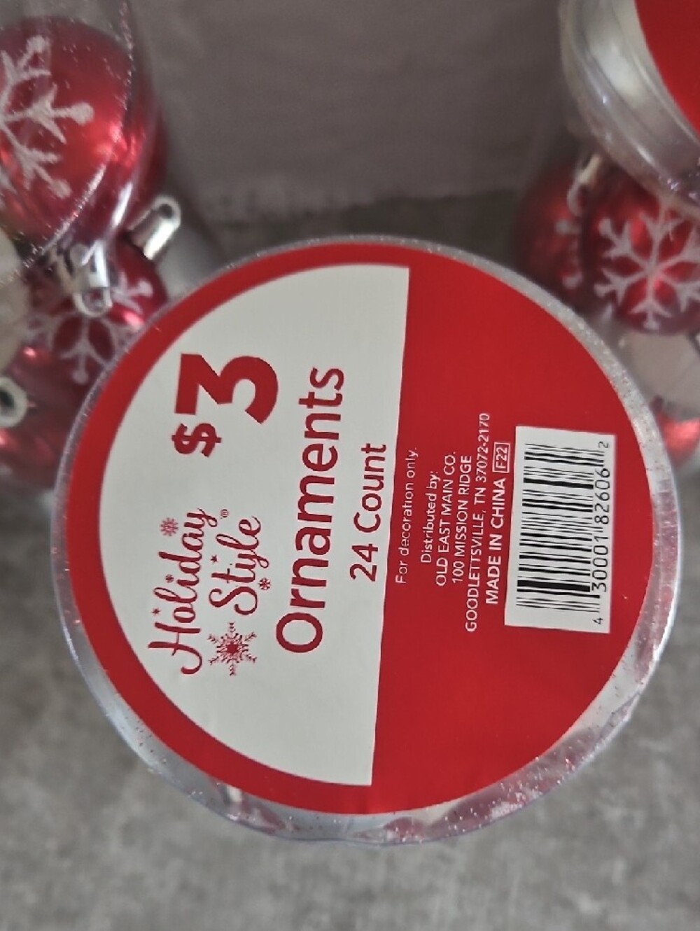 Holiday Mini Ornament Set - Red, Silver & White - Picture 2 of 4